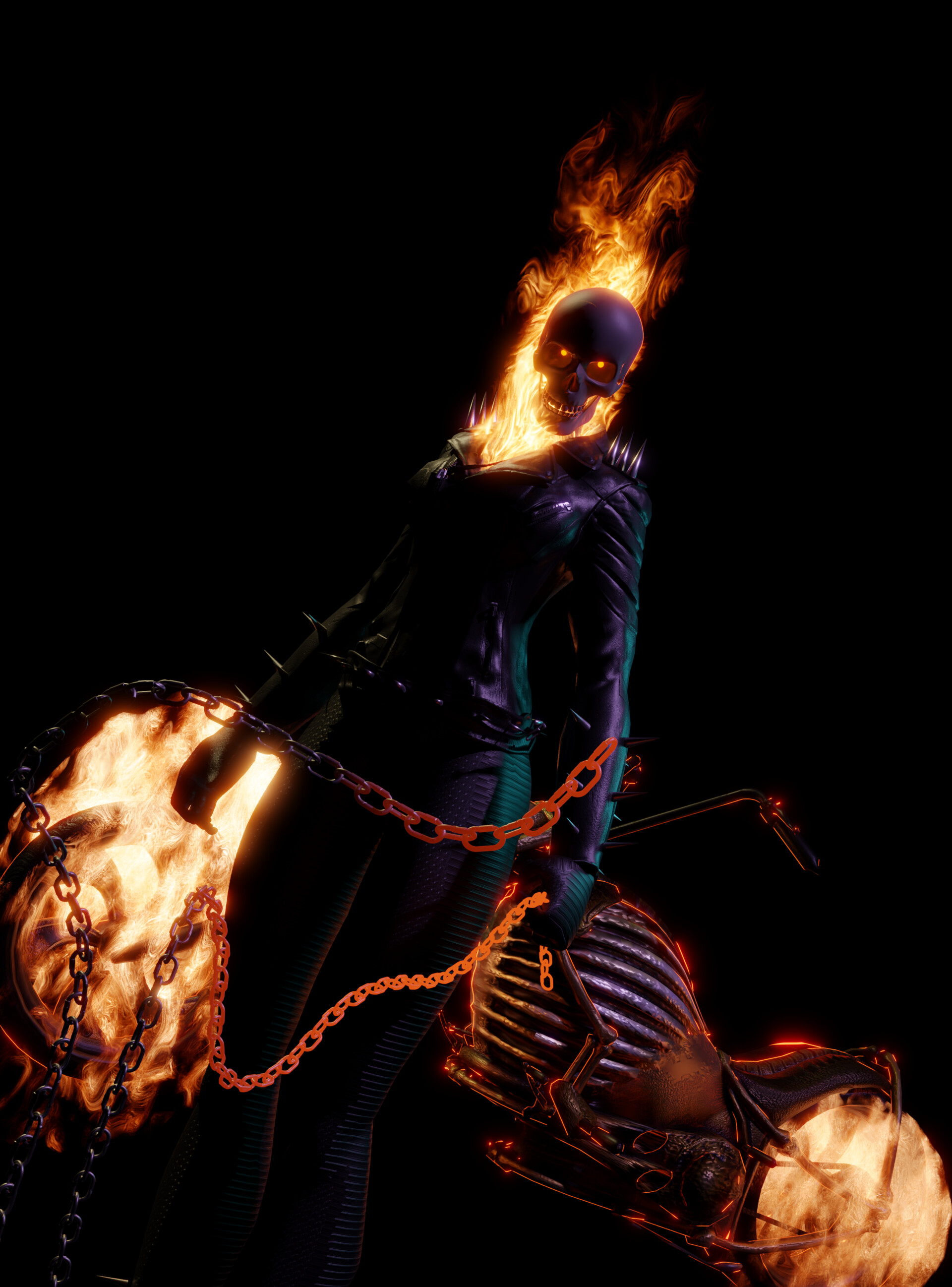 ArtStation Female ghost rider
