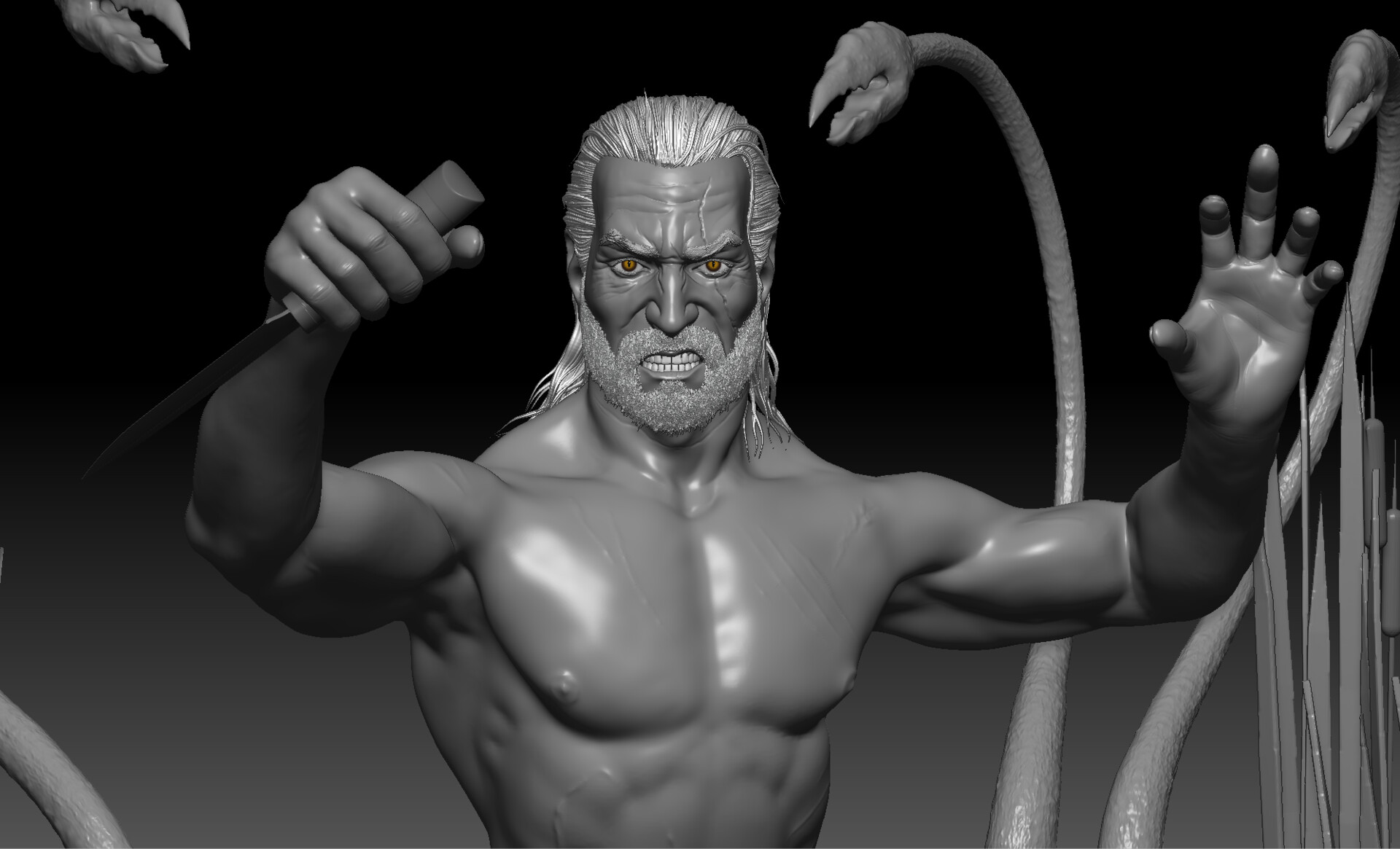 ArtStation Geralt Of Rivia Last Fight Time Lapse Sculpt   Vyacheslav Tatlaev Vyacheslav Tatlaev 004 Final 