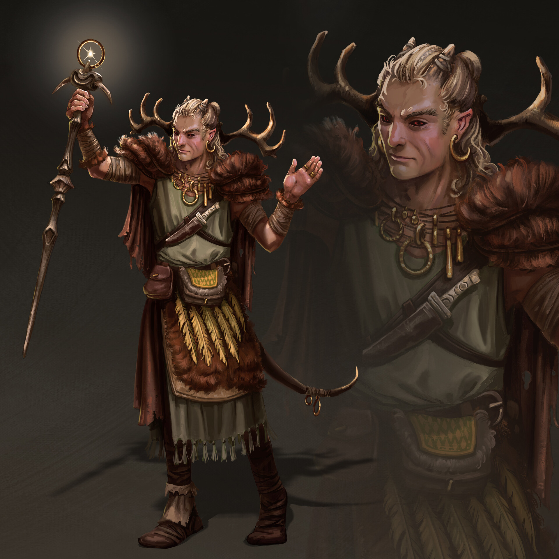 ArtStation - Erijia - D&D tiefling druid