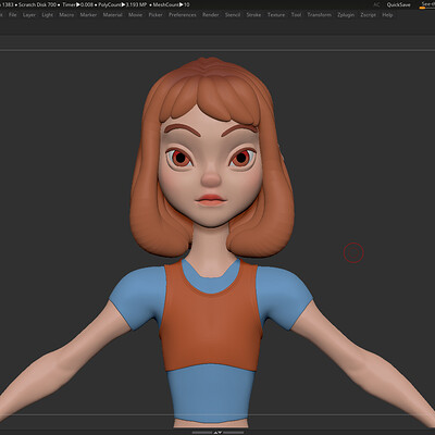 Sculpting Character Basemesh in ZBrush - DiNa Style 1 with Clothes