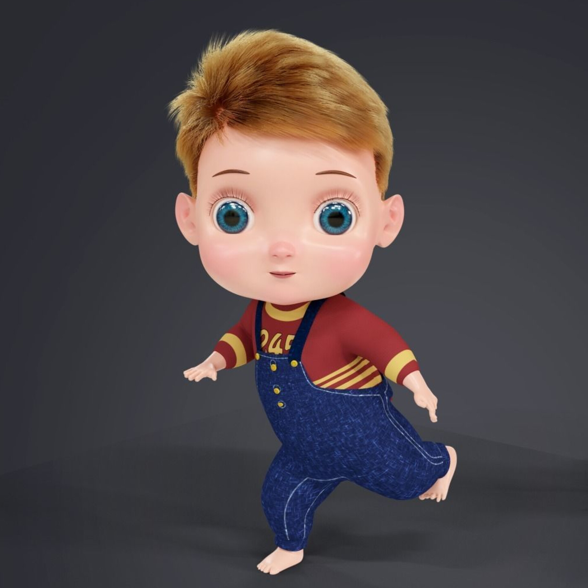 ArtStation - Cartoon Fur Baby Boy Cute Character Rigged in Blender