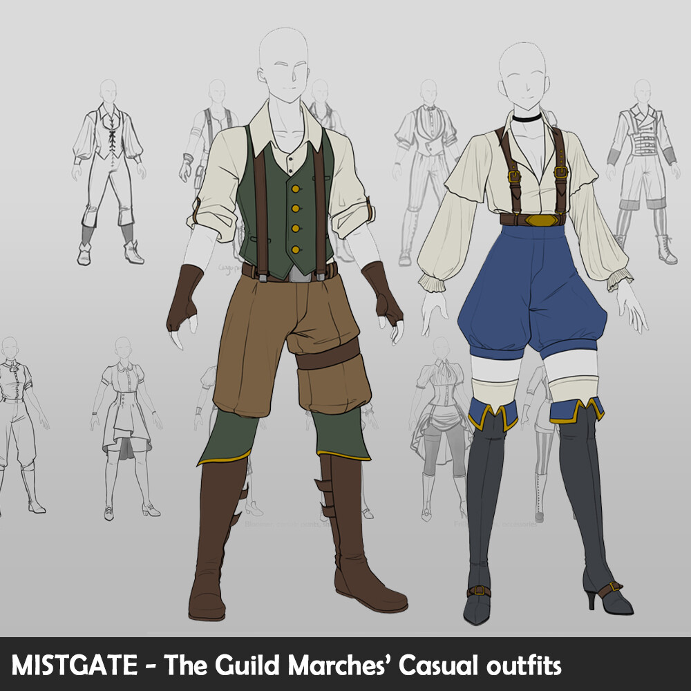 ArtStation Mistgate Guild Marches Common folk Costume