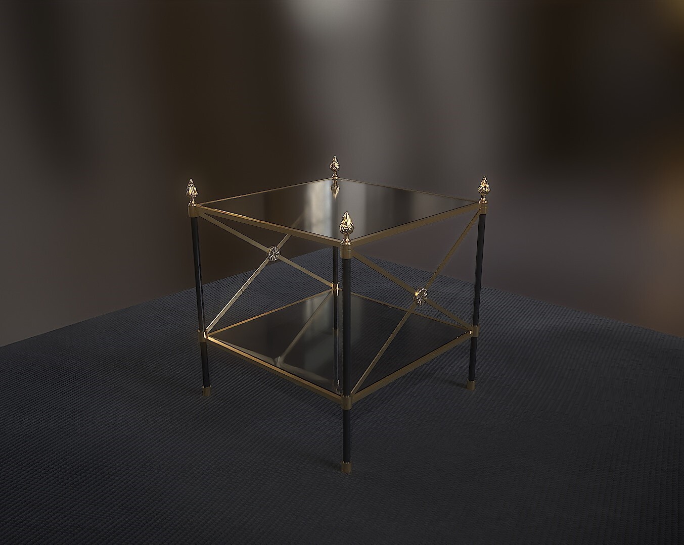 24-Carat Gilded  Brass Square Table