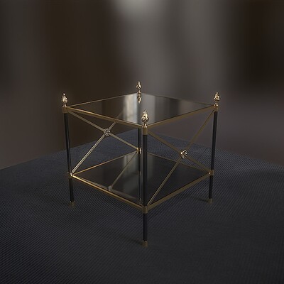 24-Carat Gilded  Brass Square Table