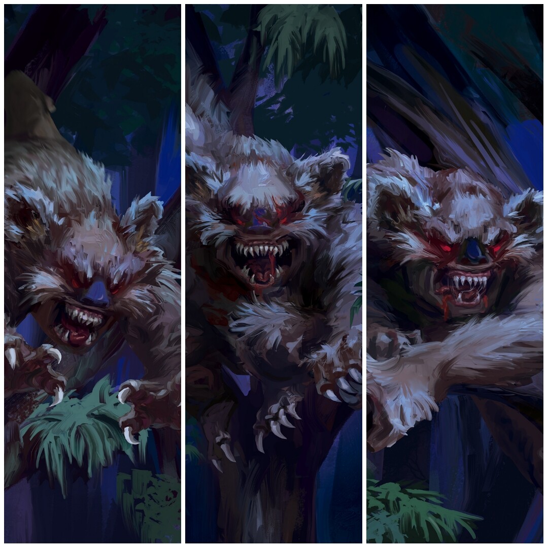 ArtStation Drop Bears Board game illustrations