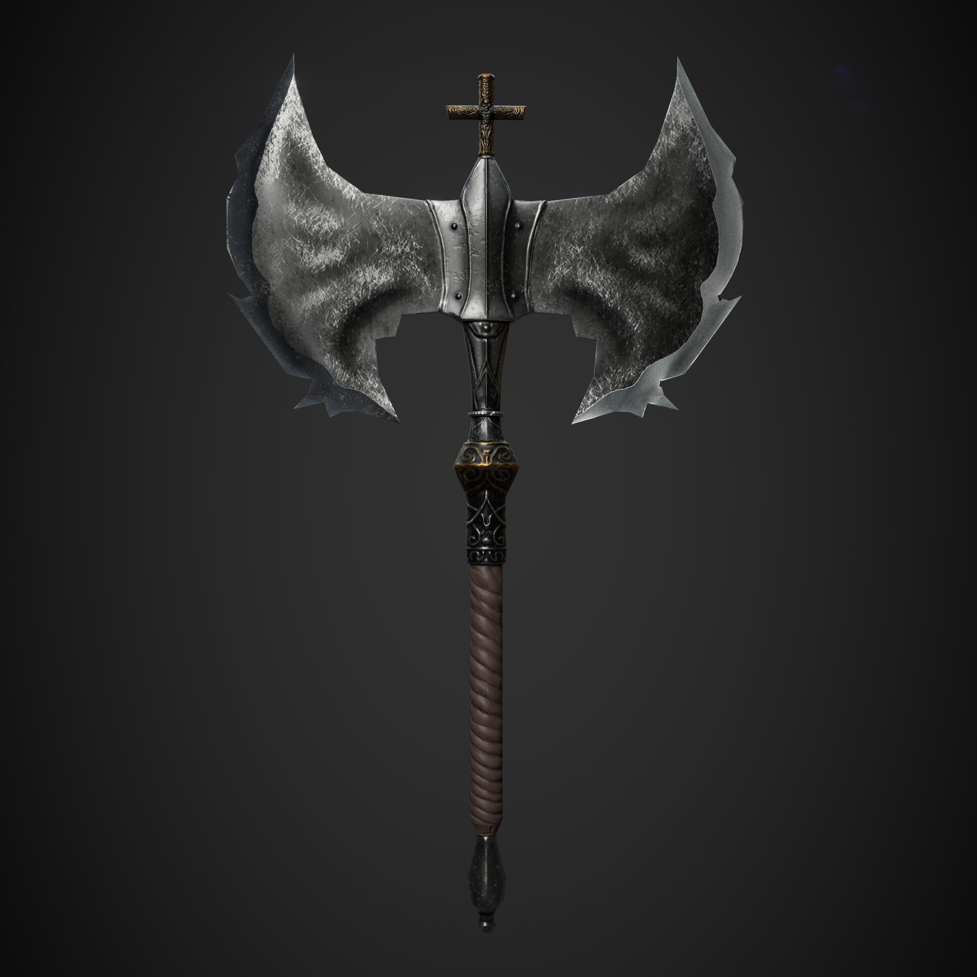 ArtStation - DarkSteel_Axe - low poly, game ready asset