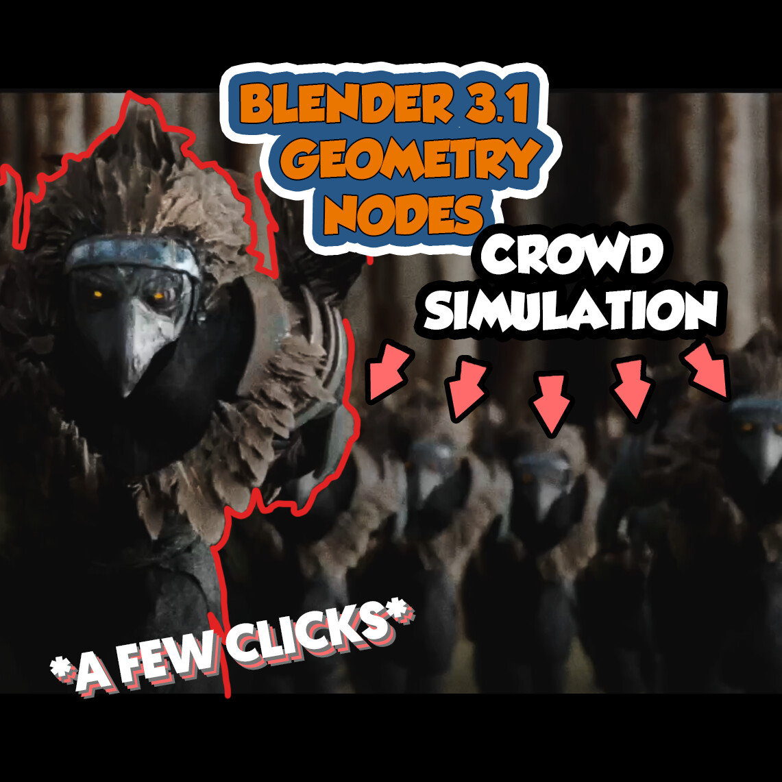 Crowd Simulation seconds with Blender 3.1 Geometry nodes