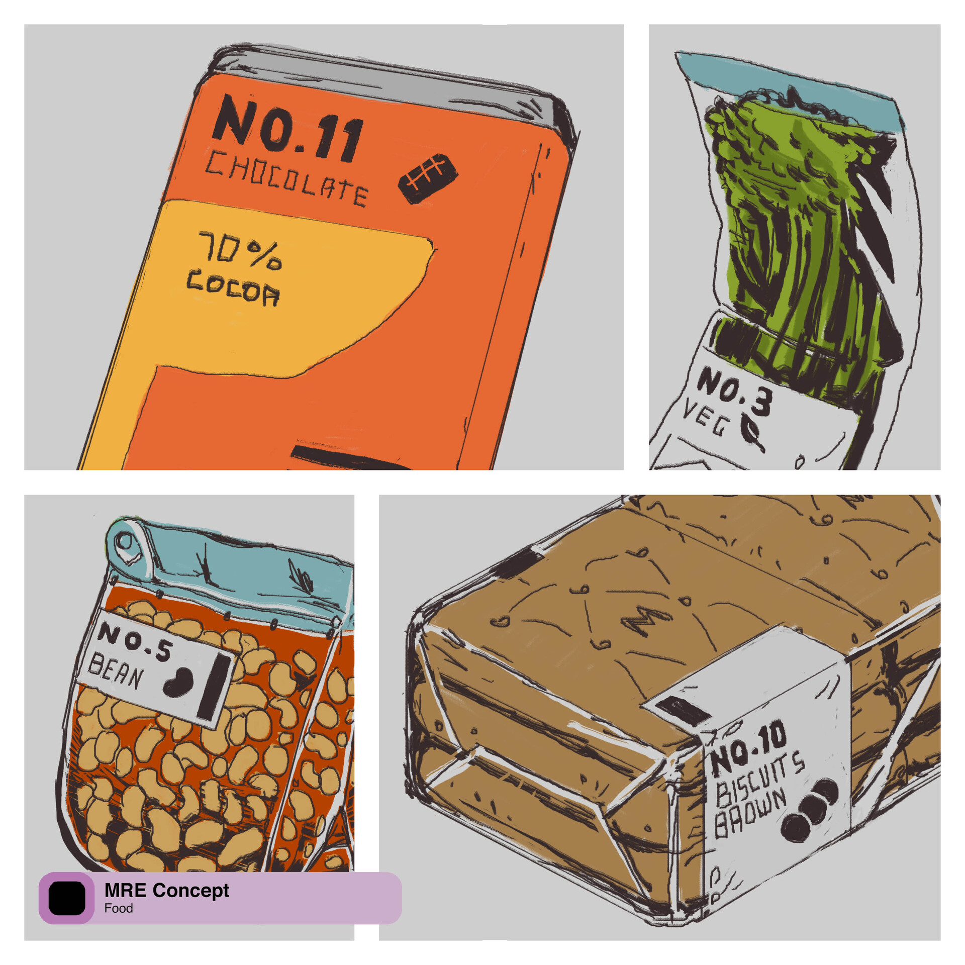 ArtStation - MRE Packaging Sketches