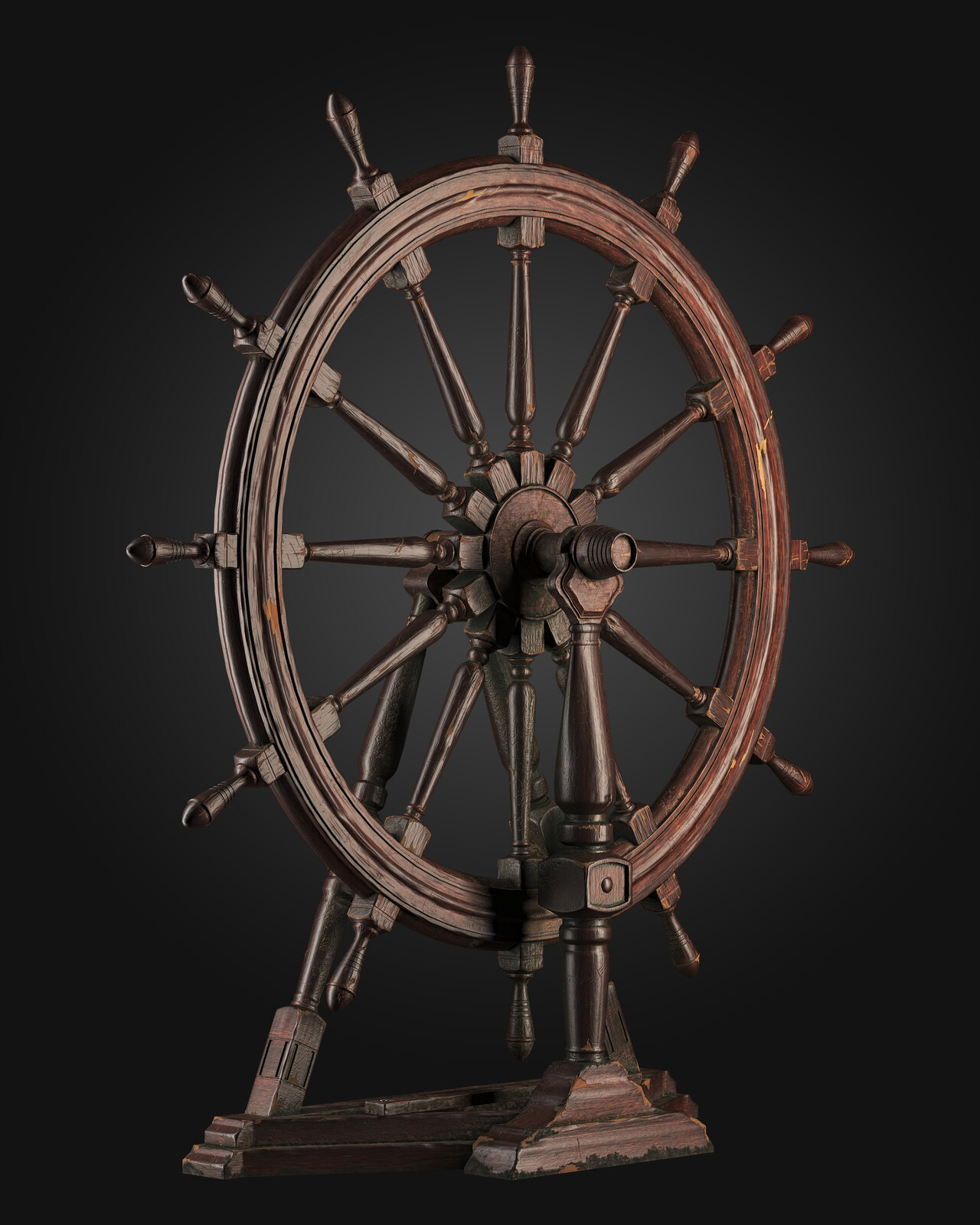 Low Poly Ship Steering Wheel