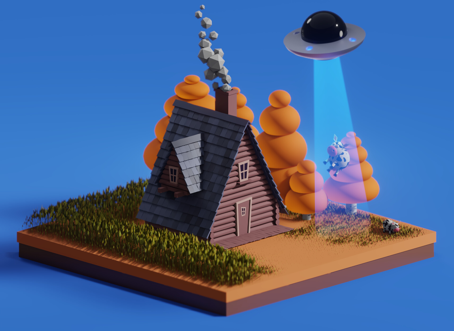 ArtStation - Farm house & UFO