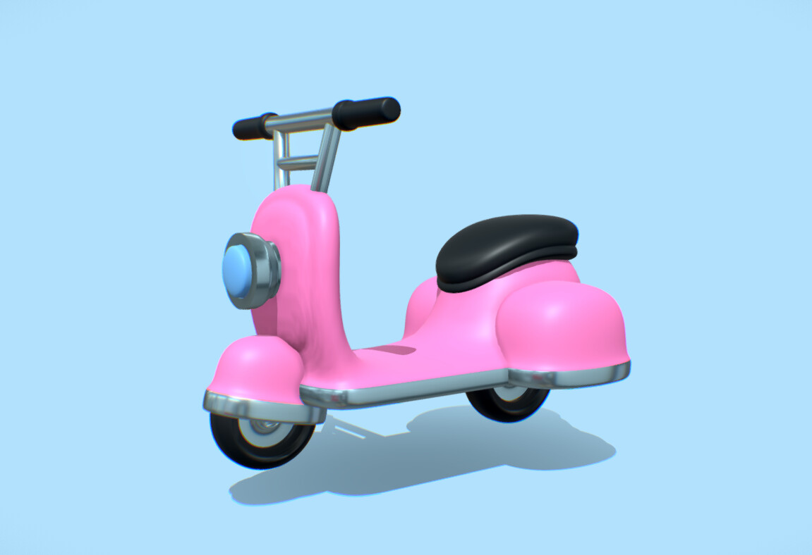 ArtStation - cute cartoon scooter