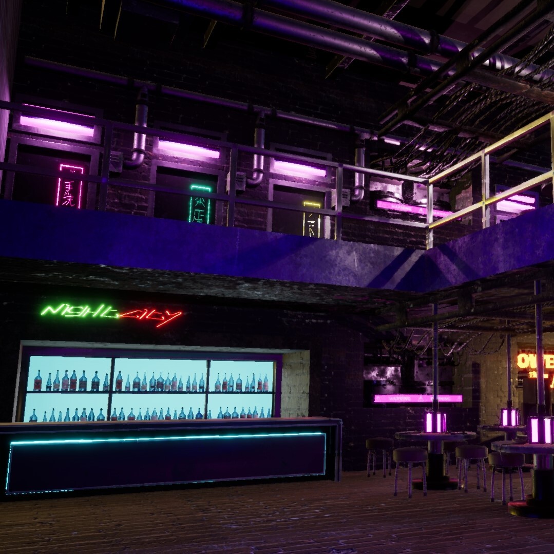 ArtStation - Cyberpunk bar