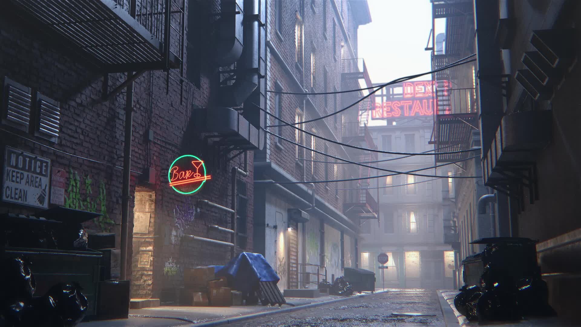 Artstation - #4 Early Morning In The Alley