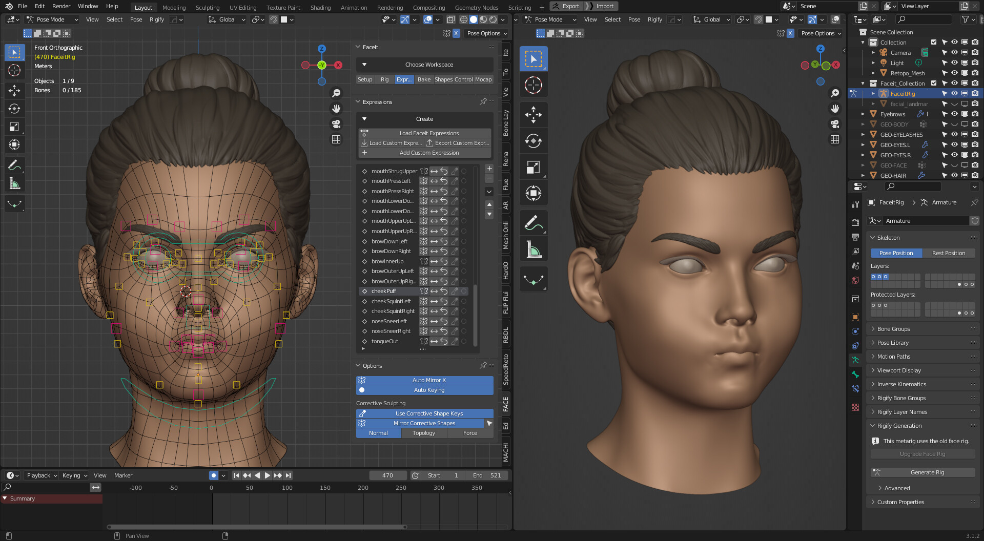 ArtStation - Rigging Woman Face in Blender