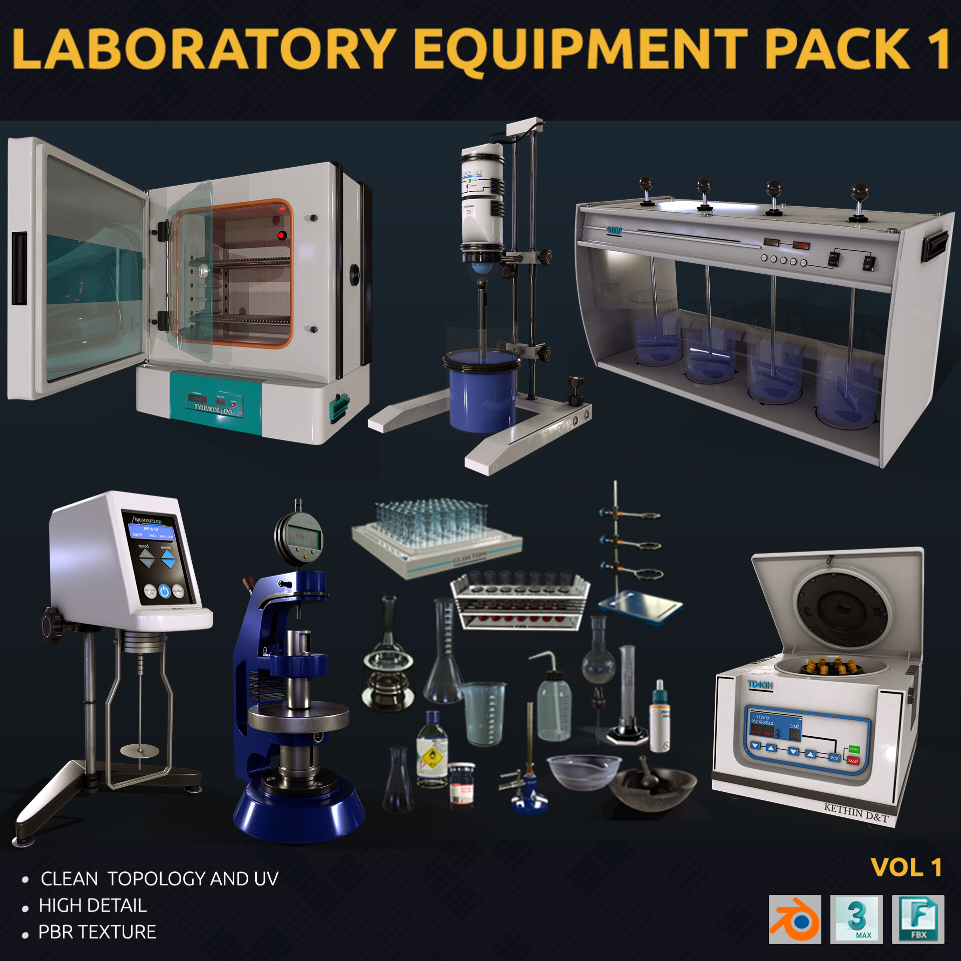 ArtStation laboratory equipment pack 1