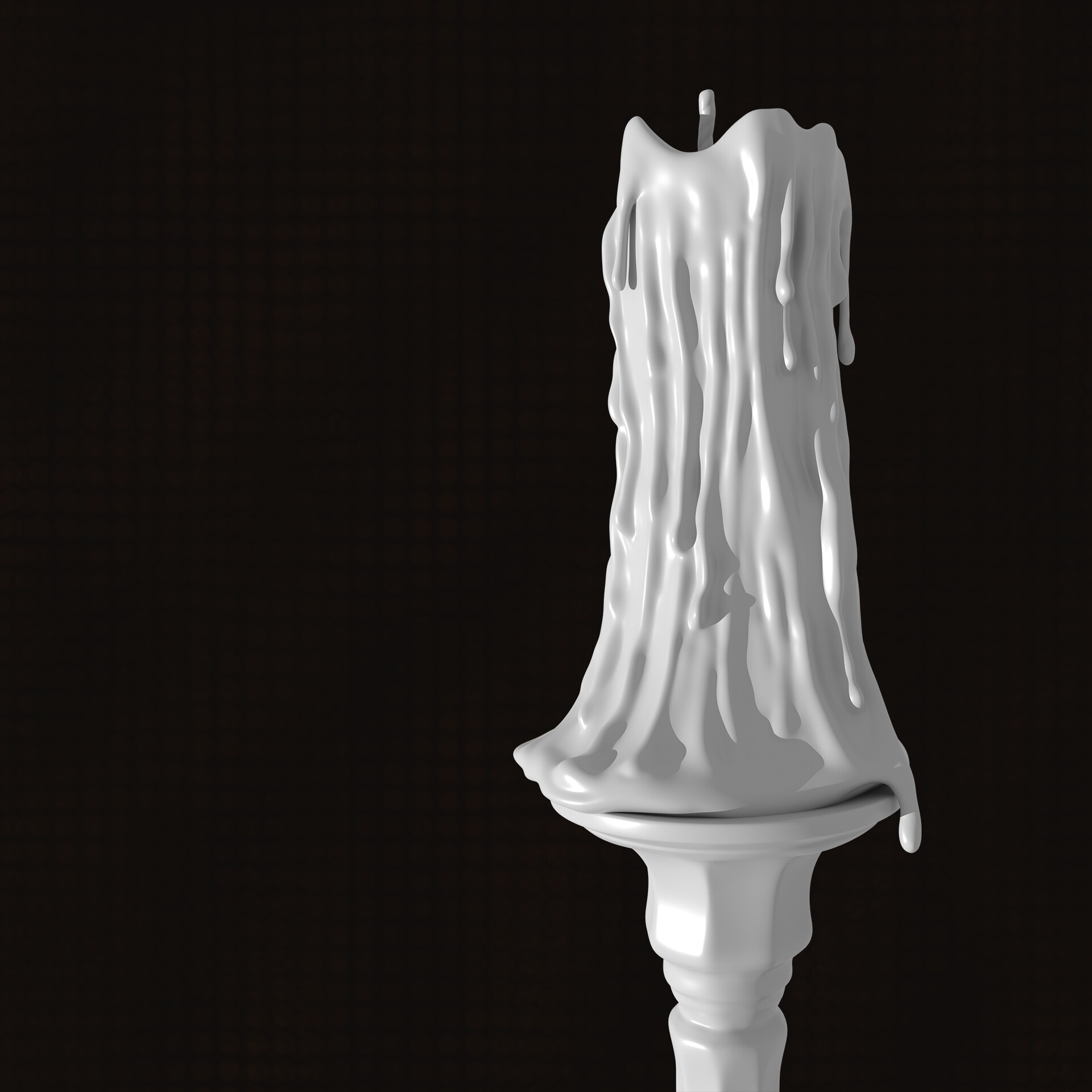ArtStation Melted Candle on Antique Candlestick