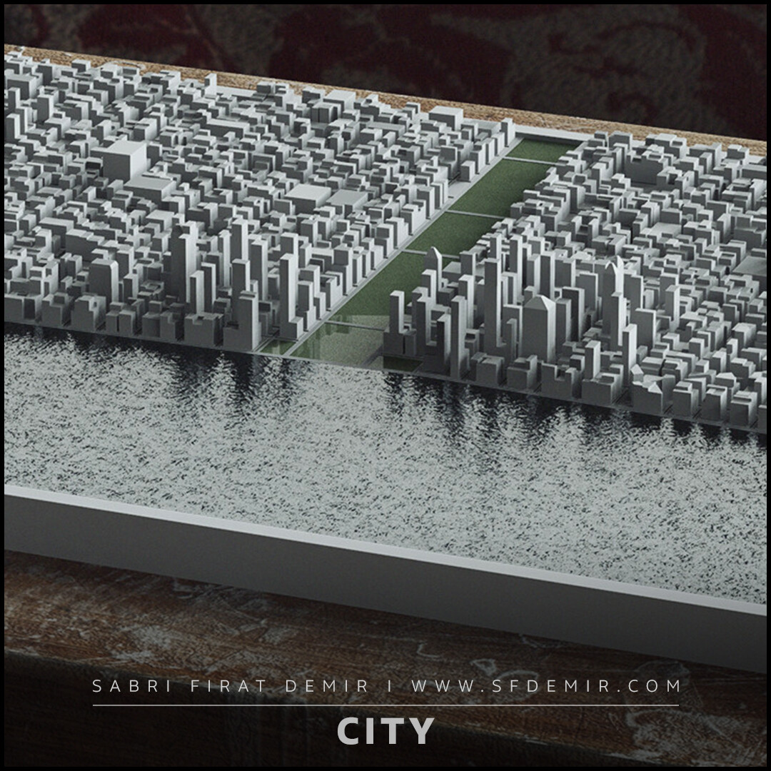 3D Printable City Block Model - STL