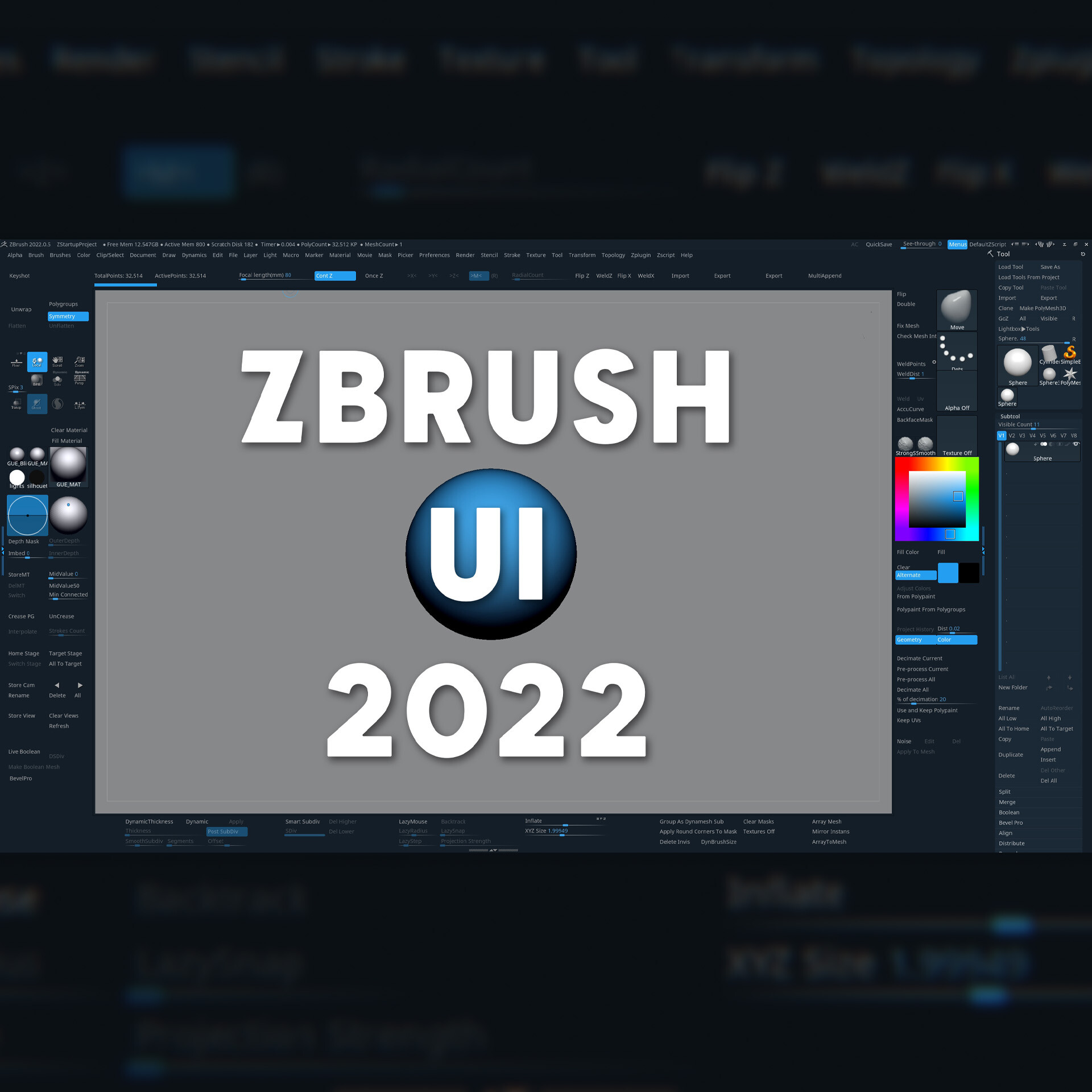 ArtStation - My Zbrush UI 2022