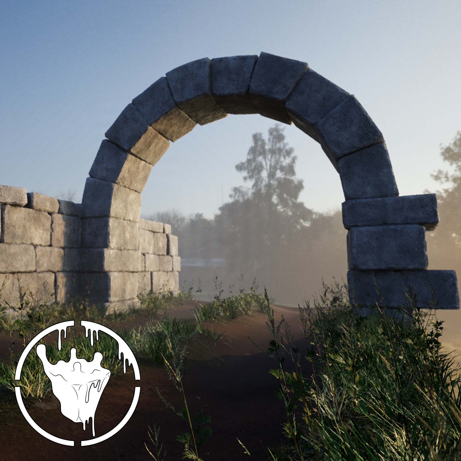 ArtStation Old stone wall