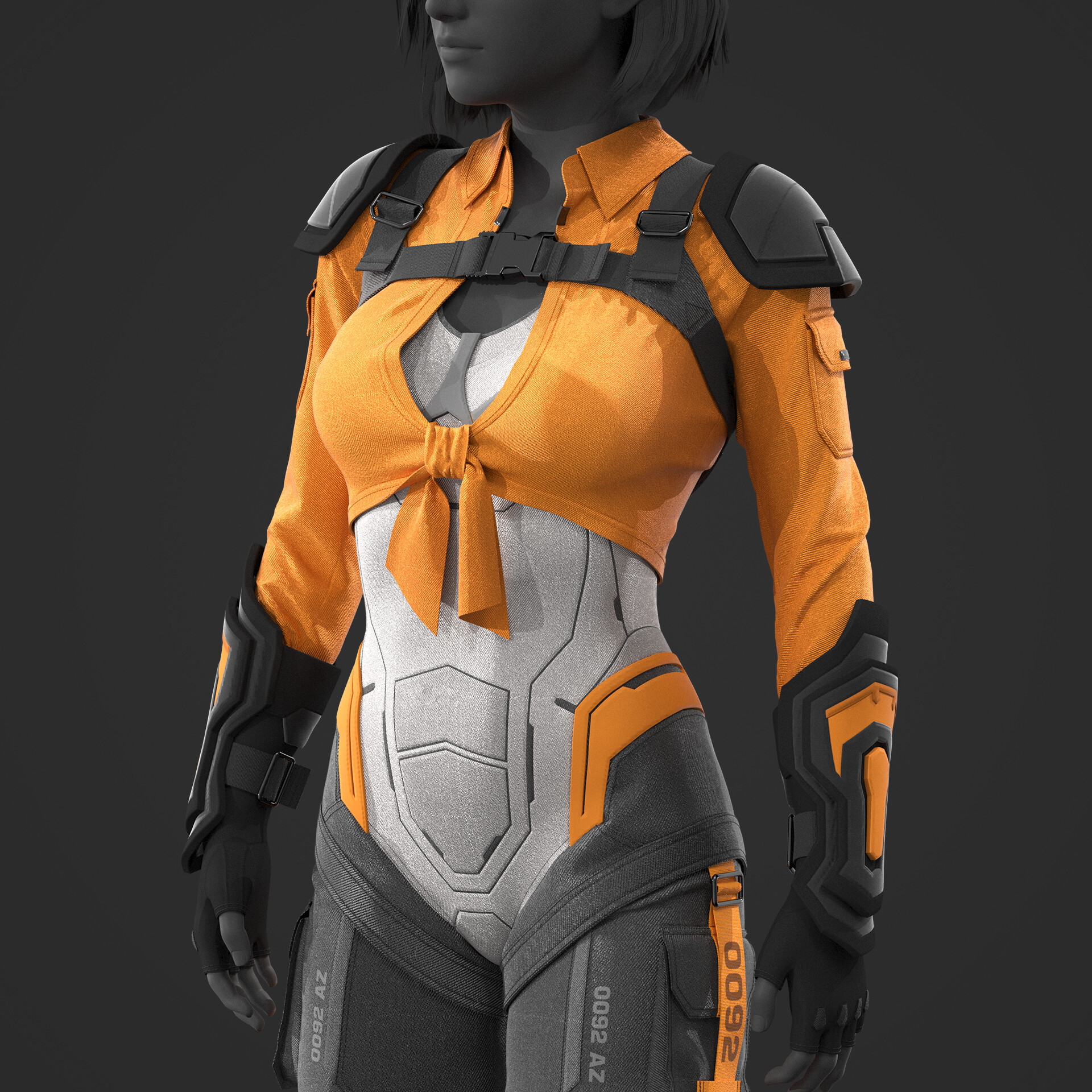 ArtStation - woman wearing futuristic combat suit