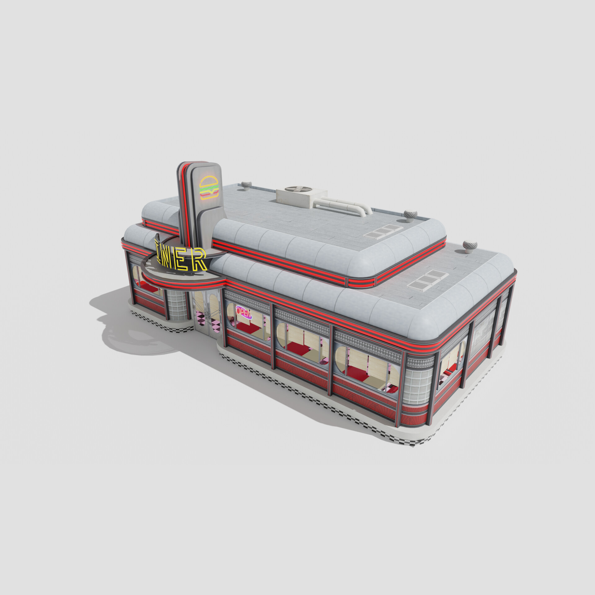 ArtStation - 50s American Diner