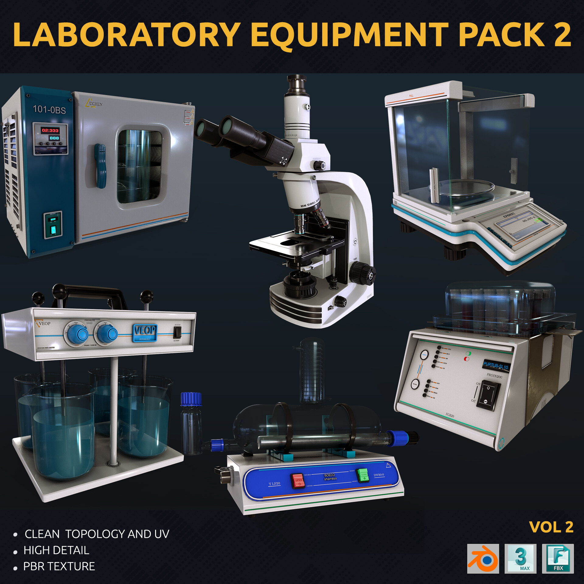 ArtStation laboratory equipment pack 2