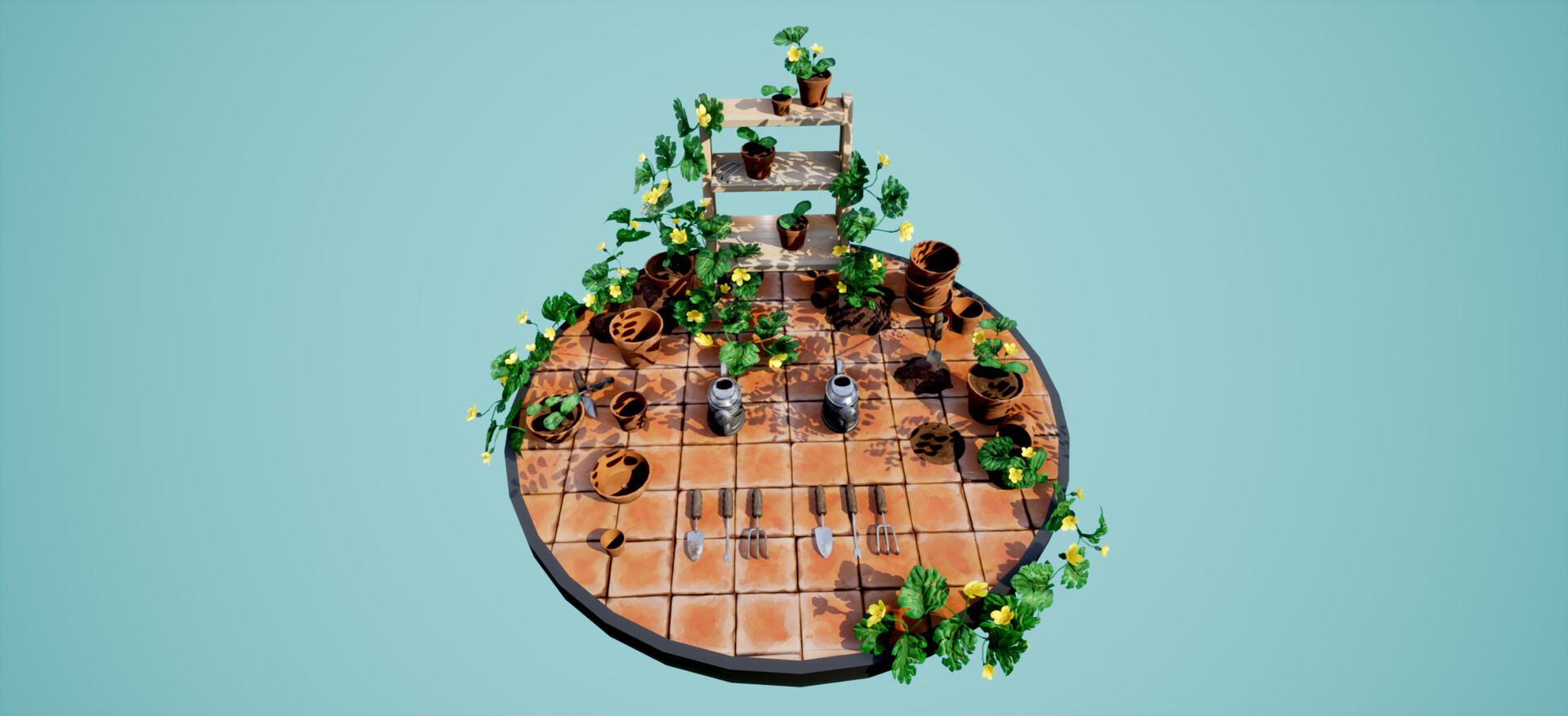 ArtStation Garden Tools Game Asset Set Diorama