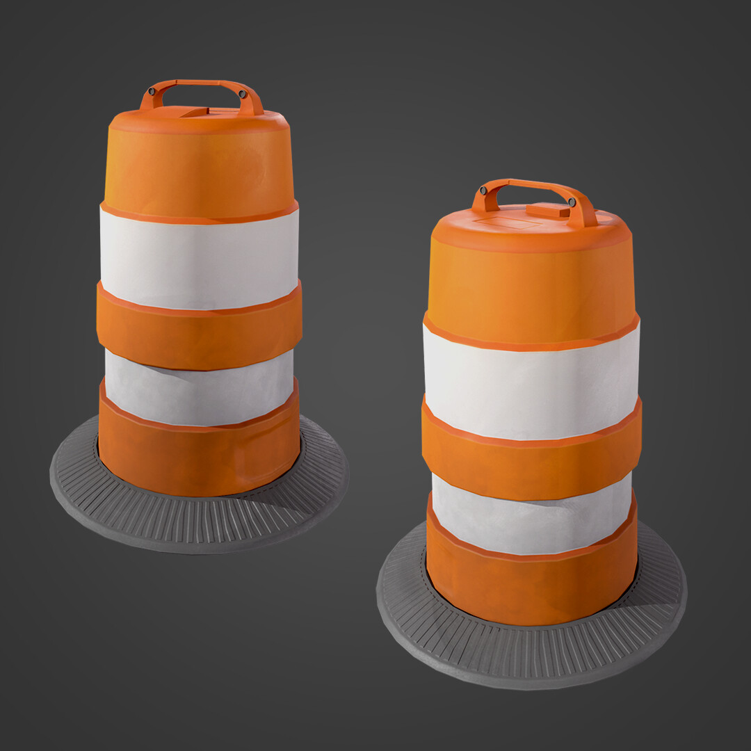 ArtStation Stylized Traffic Cone Barrel