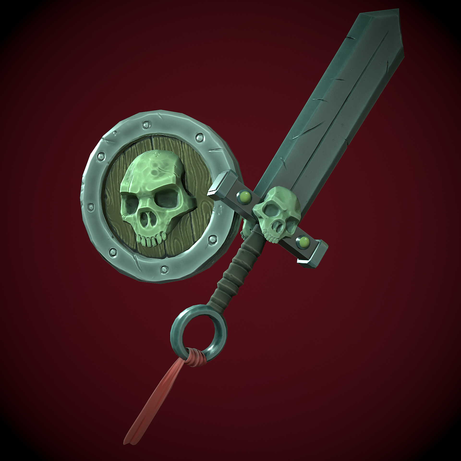 ArtStation Stylised shield and sword