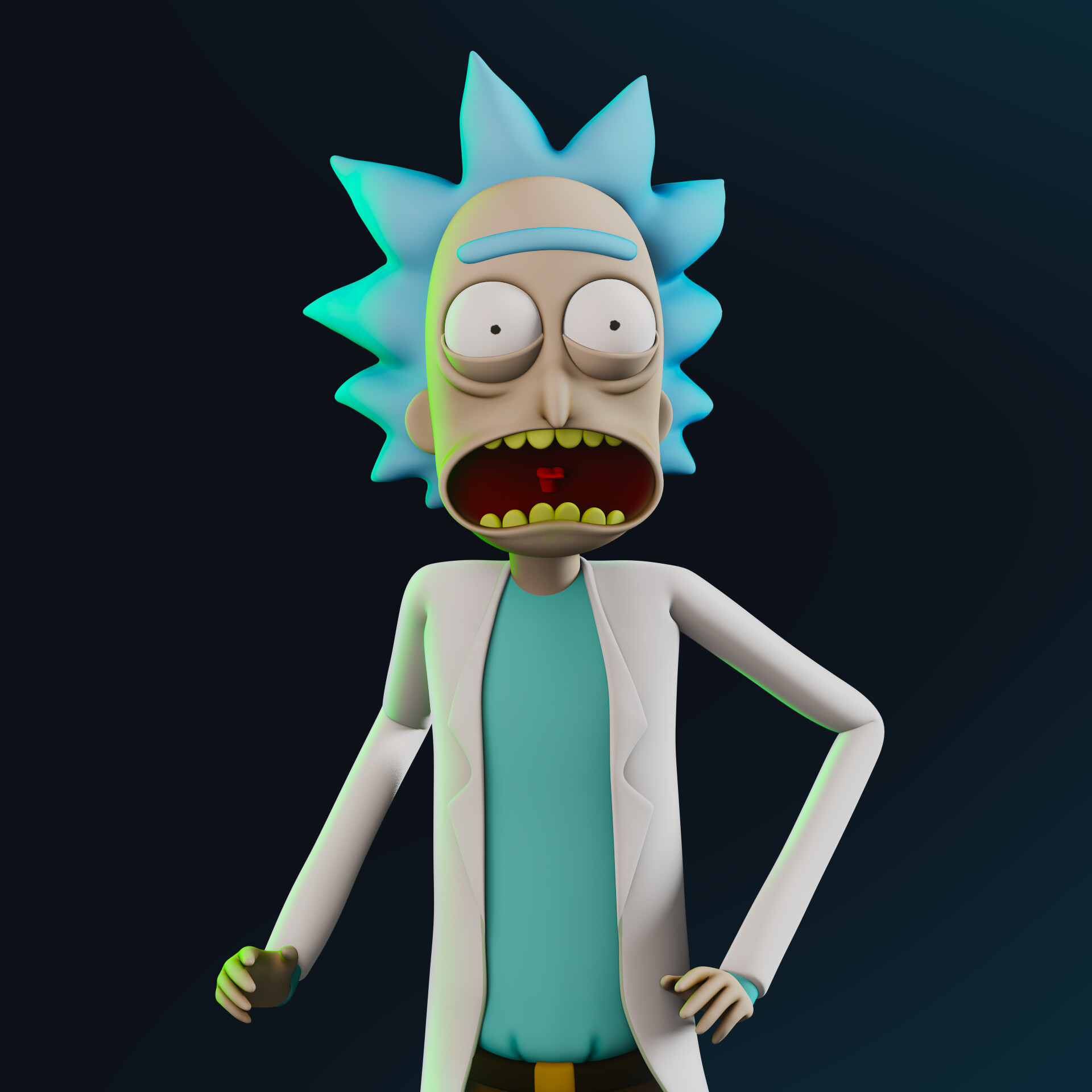 ArtStation - 3D Rick Sanchez Complete Rig