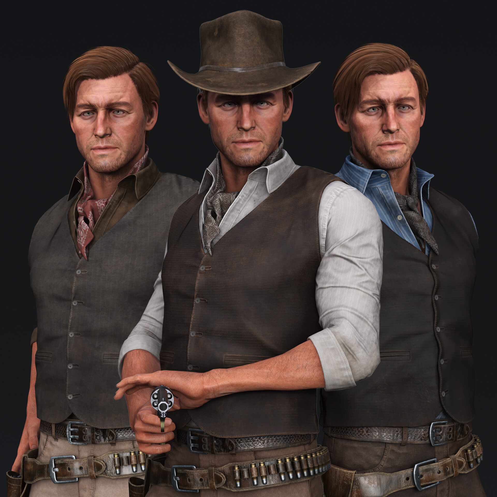 ArtStation - The Hateful six cowboy ( Indi game dev) 32x32 px