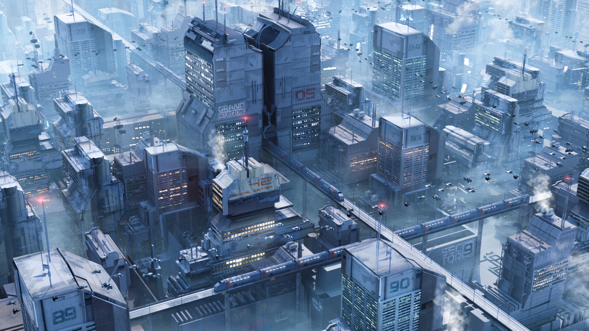 Cyberpunk city 3d model фото 100