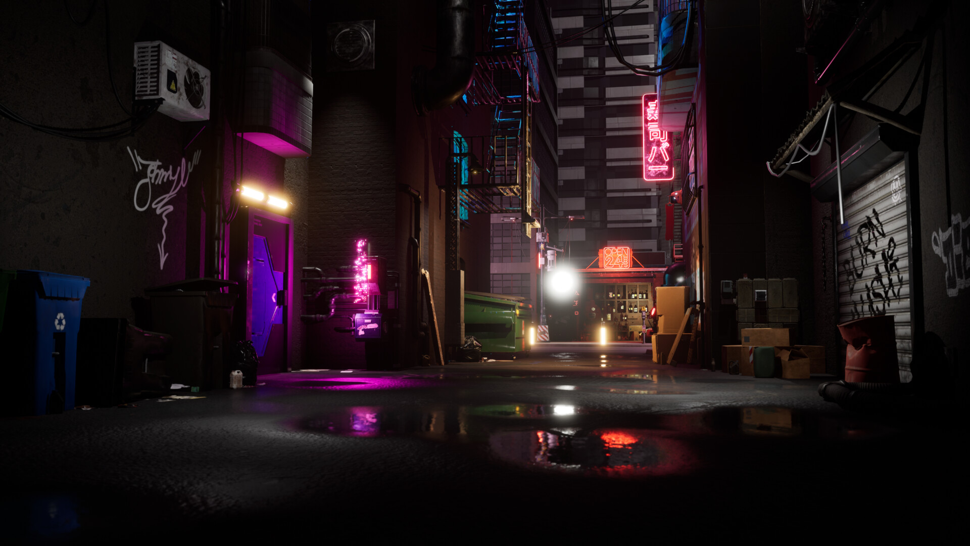 ArtStation - RC Headquarters Alley - Cyberpunk Alley Environment