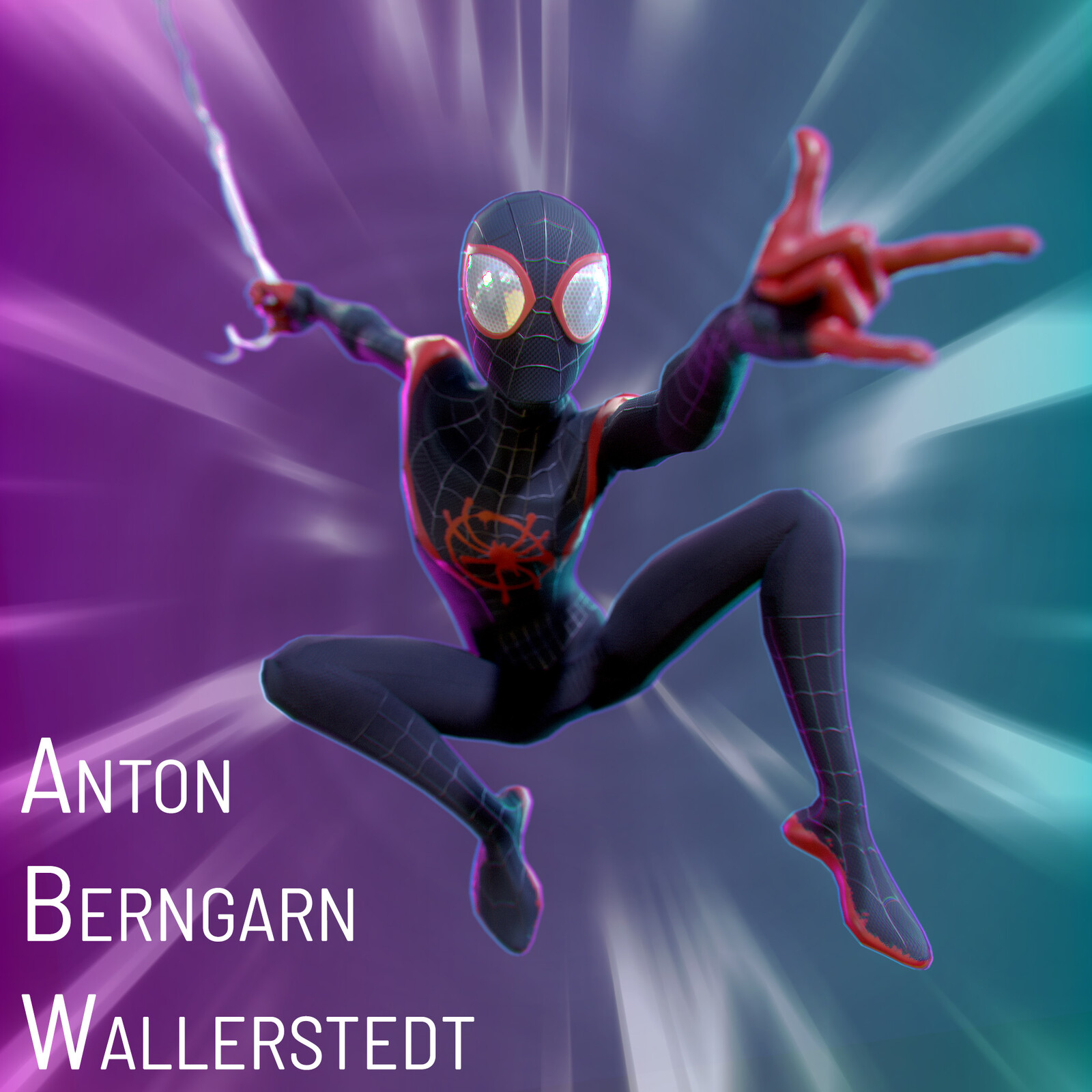 Spider-Man / Miles Morales in his Spider-Verse suit (Fan Art)