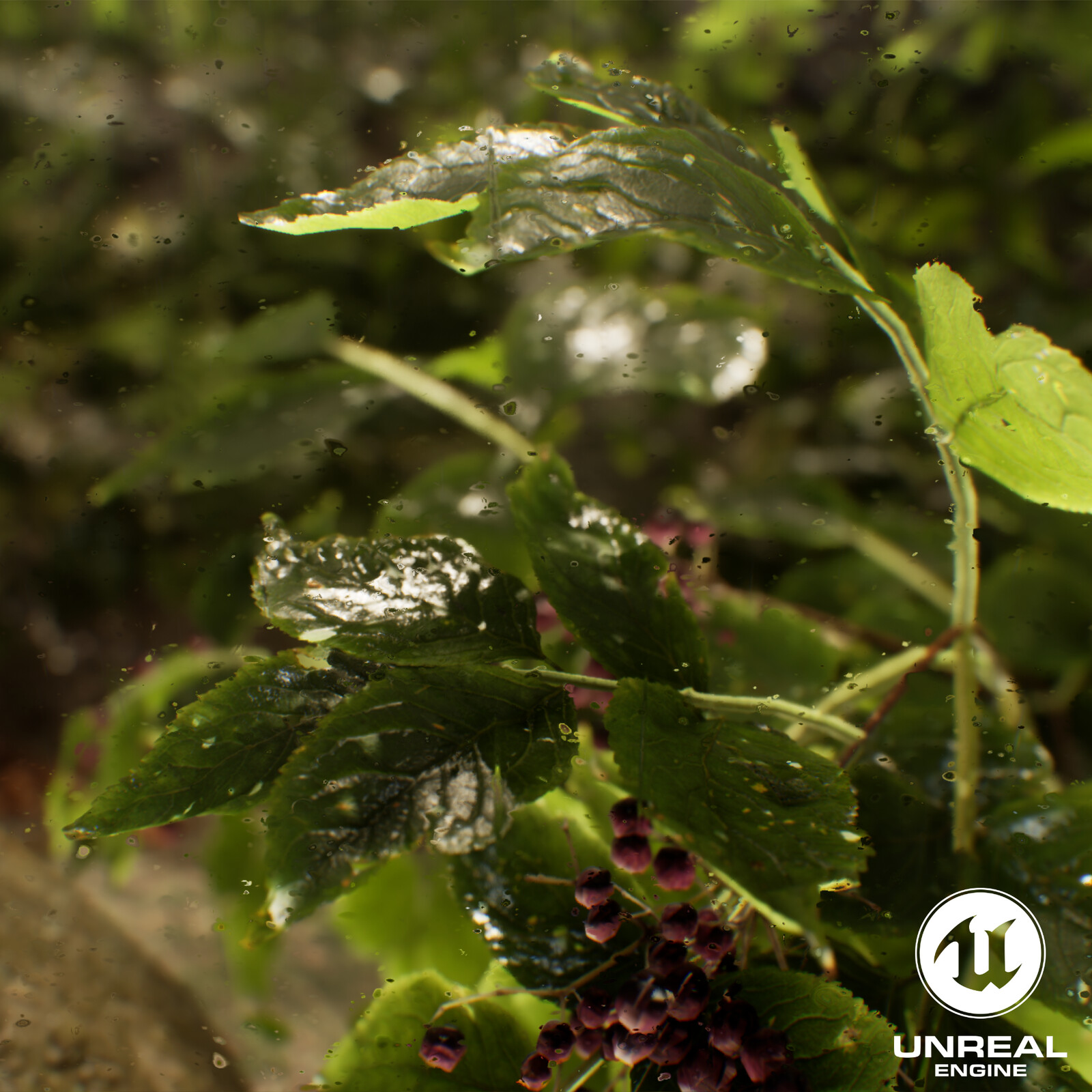 Unreal Engine - Rain Material Volume on Foliage