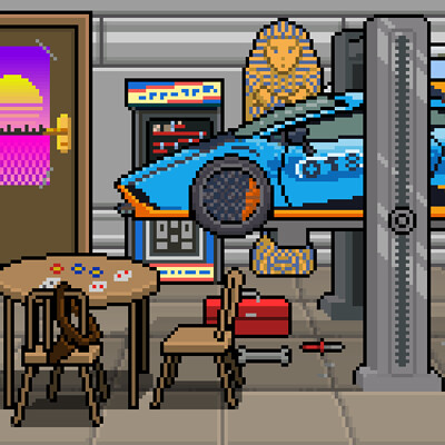 ArtStation - Pixel Art MDZ2 Old Mine Building Gif Animation