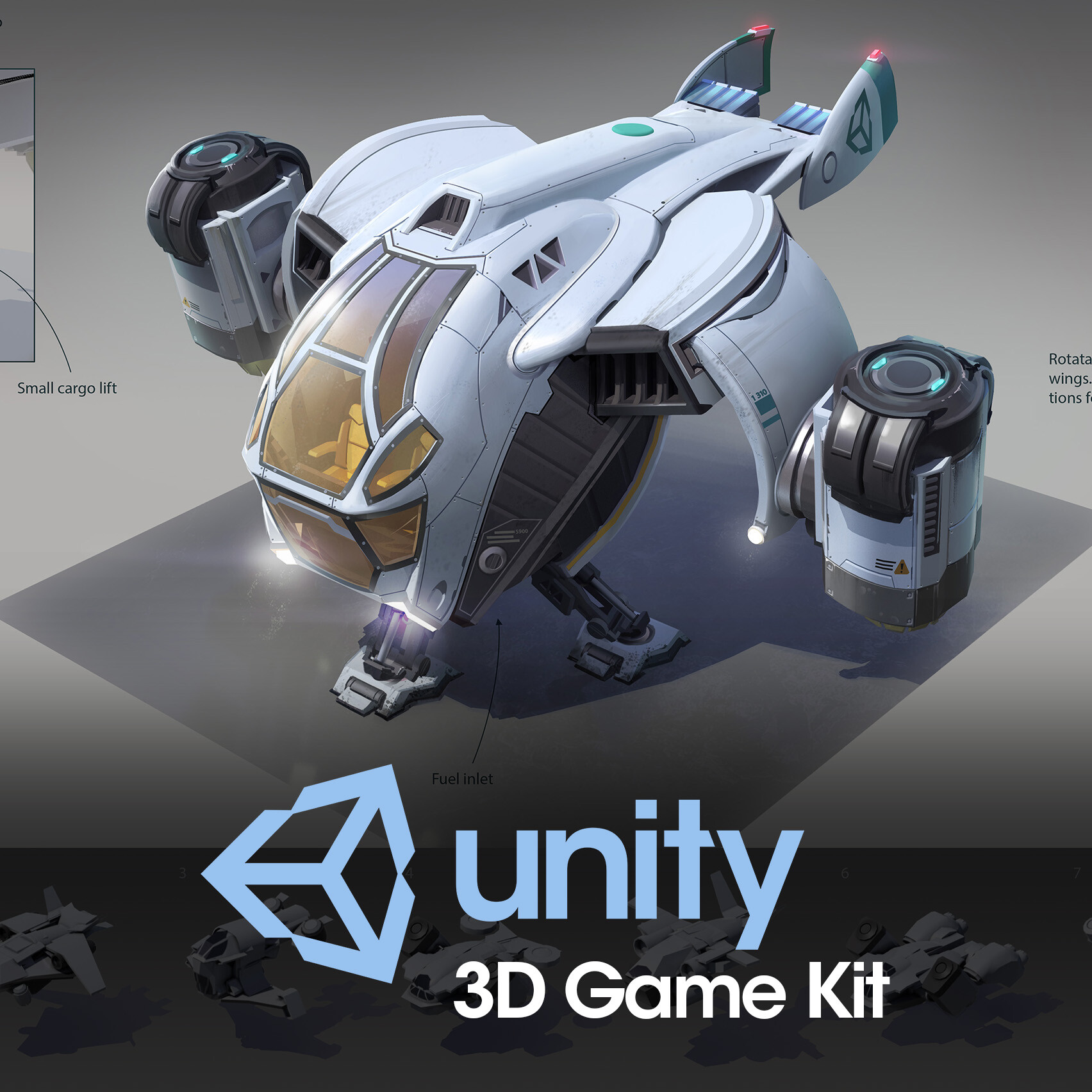 Artstation unity 3d game kit dropship