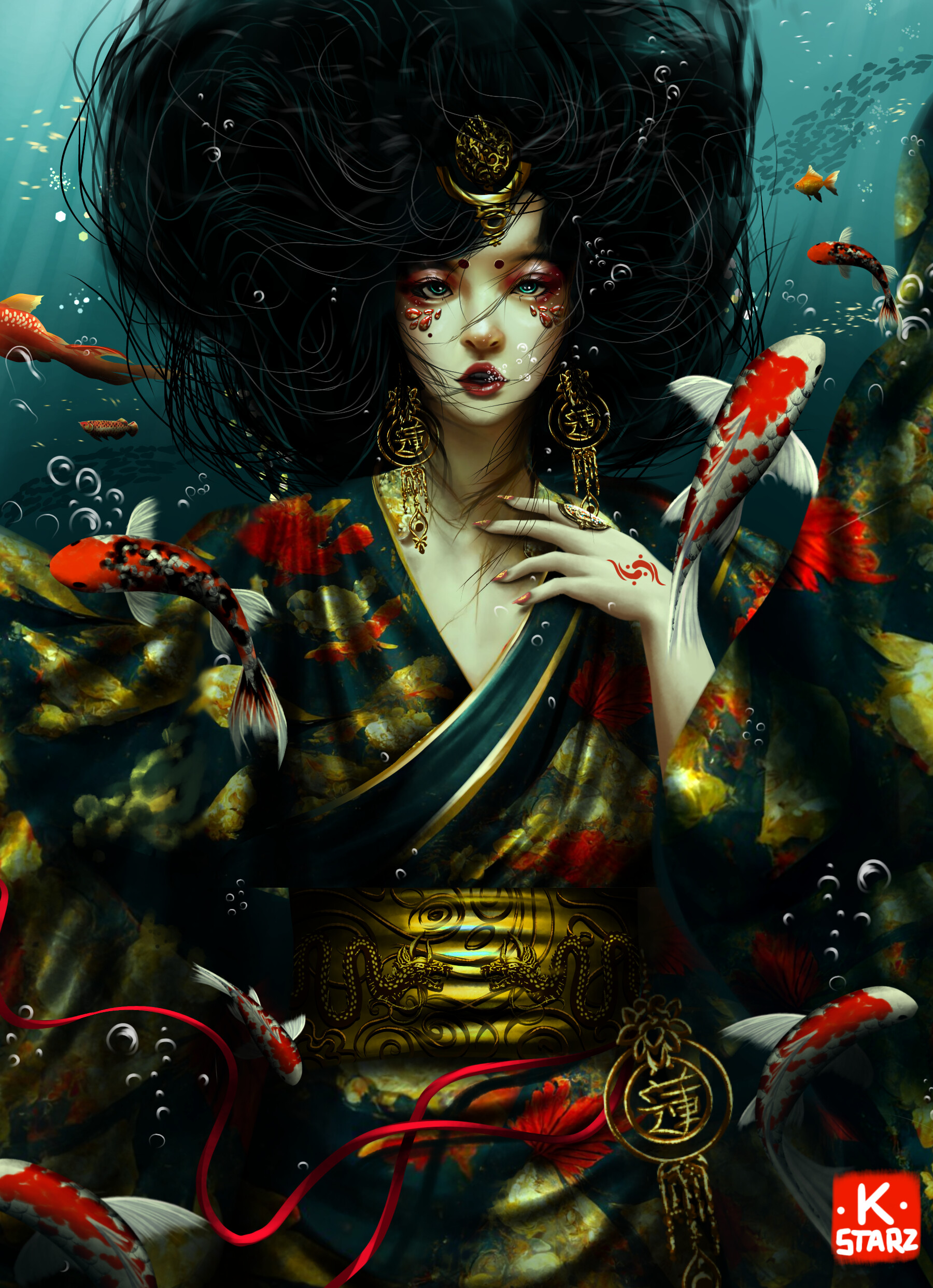 ArtStation - Underwater Kimono Girl