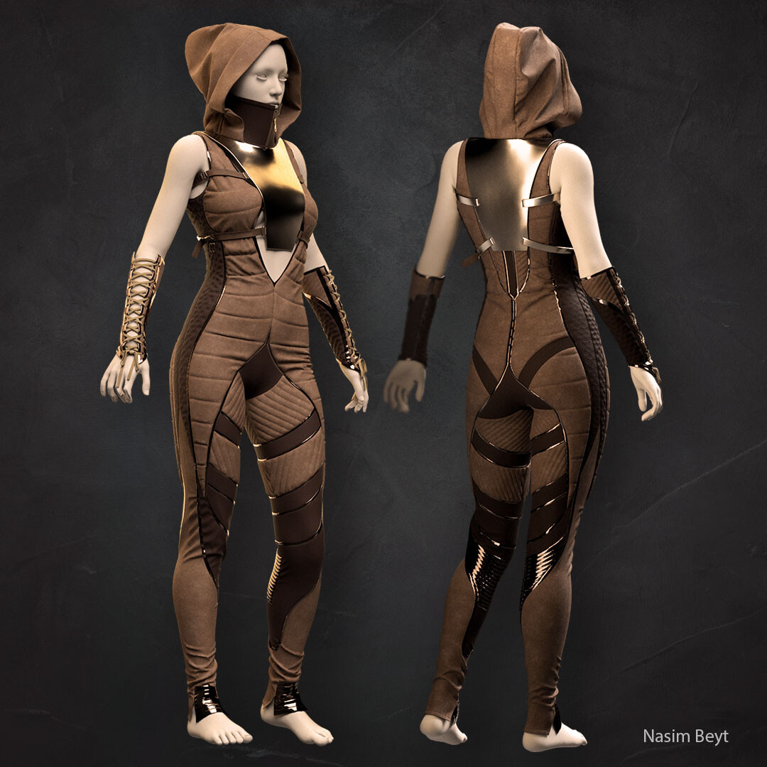 ArtStation - SCI-FI FEMALE OUTFIT (CYBERPUNK) No.02. CLO3D, MD  Projects+OBJ+FBX+MTL