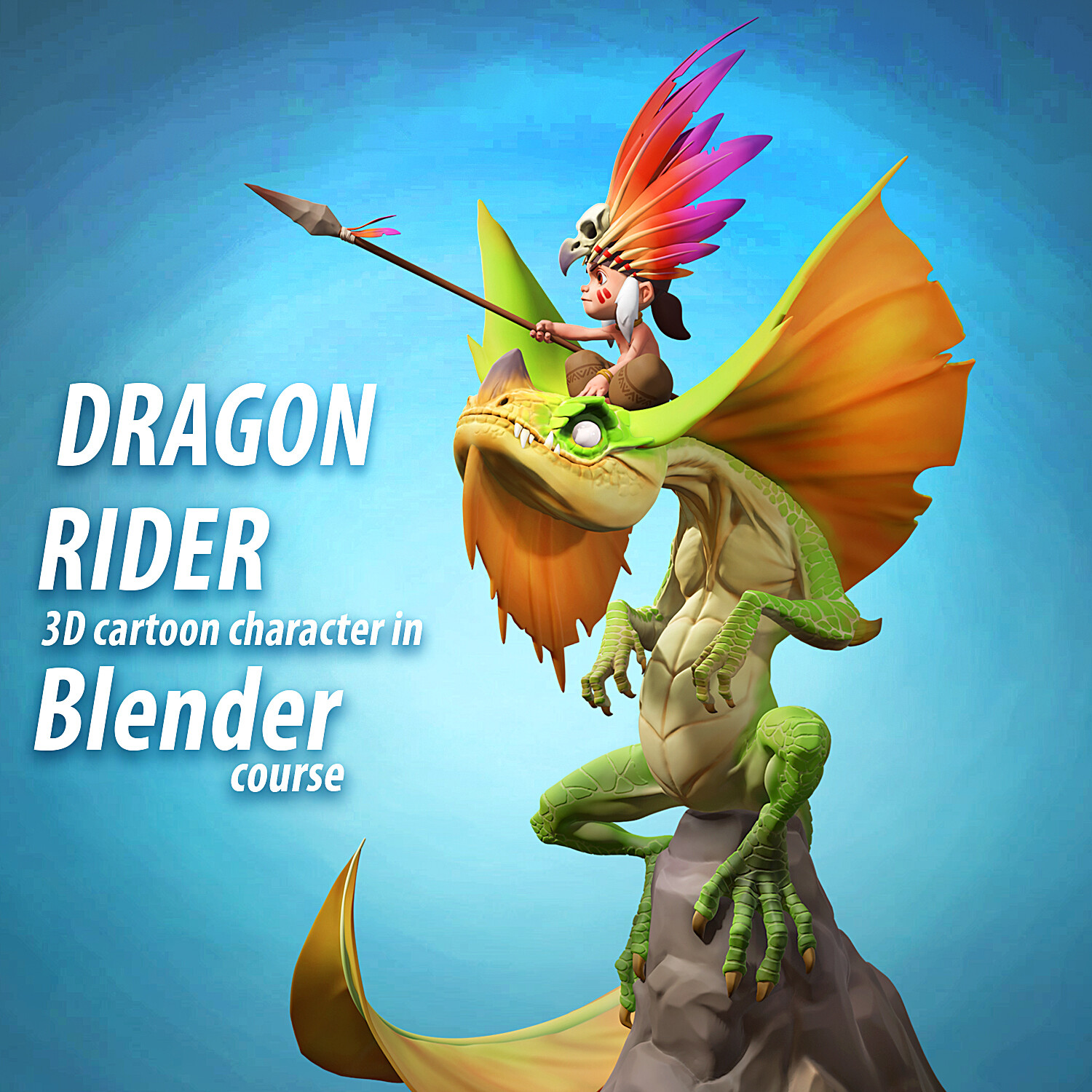 ArtStation - Dragon Rider 3D cartoon character in Blender creation course