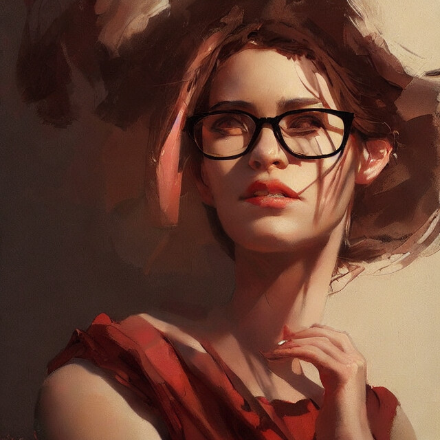 ArtStation - Ladies with Glasses (Stable Diffusion). Sketching.