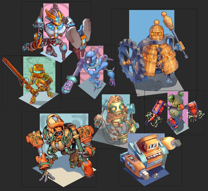 ArtStation - Hero robot characters concepts for strategy game