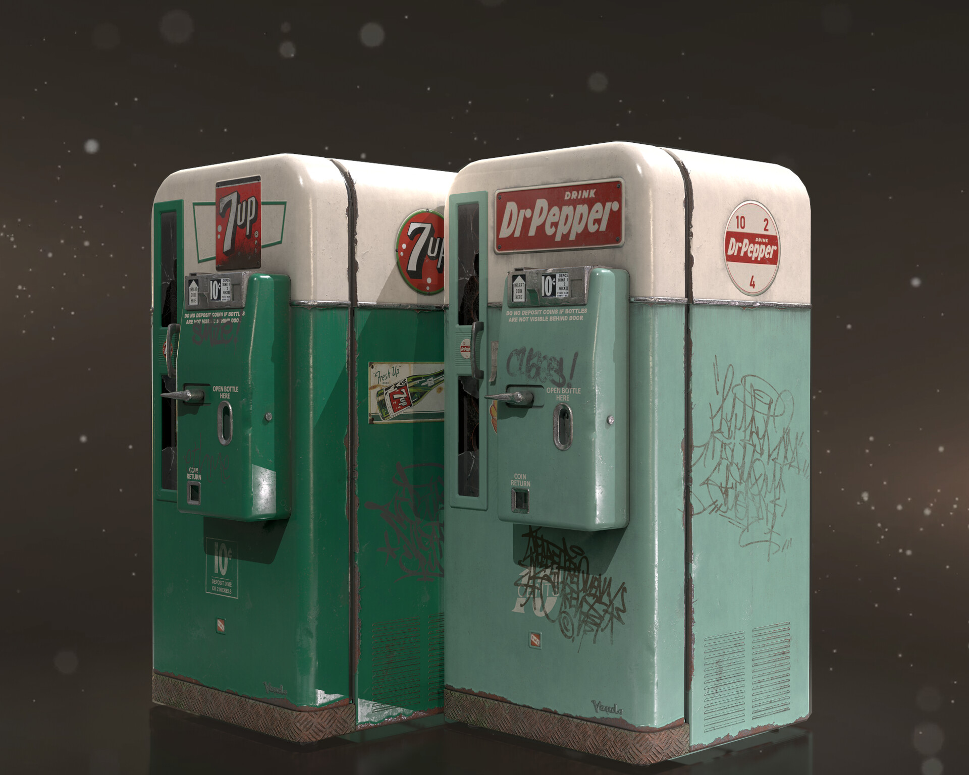 ArtStation - Vintage Vending Machine (7Up/Dr Pepper)