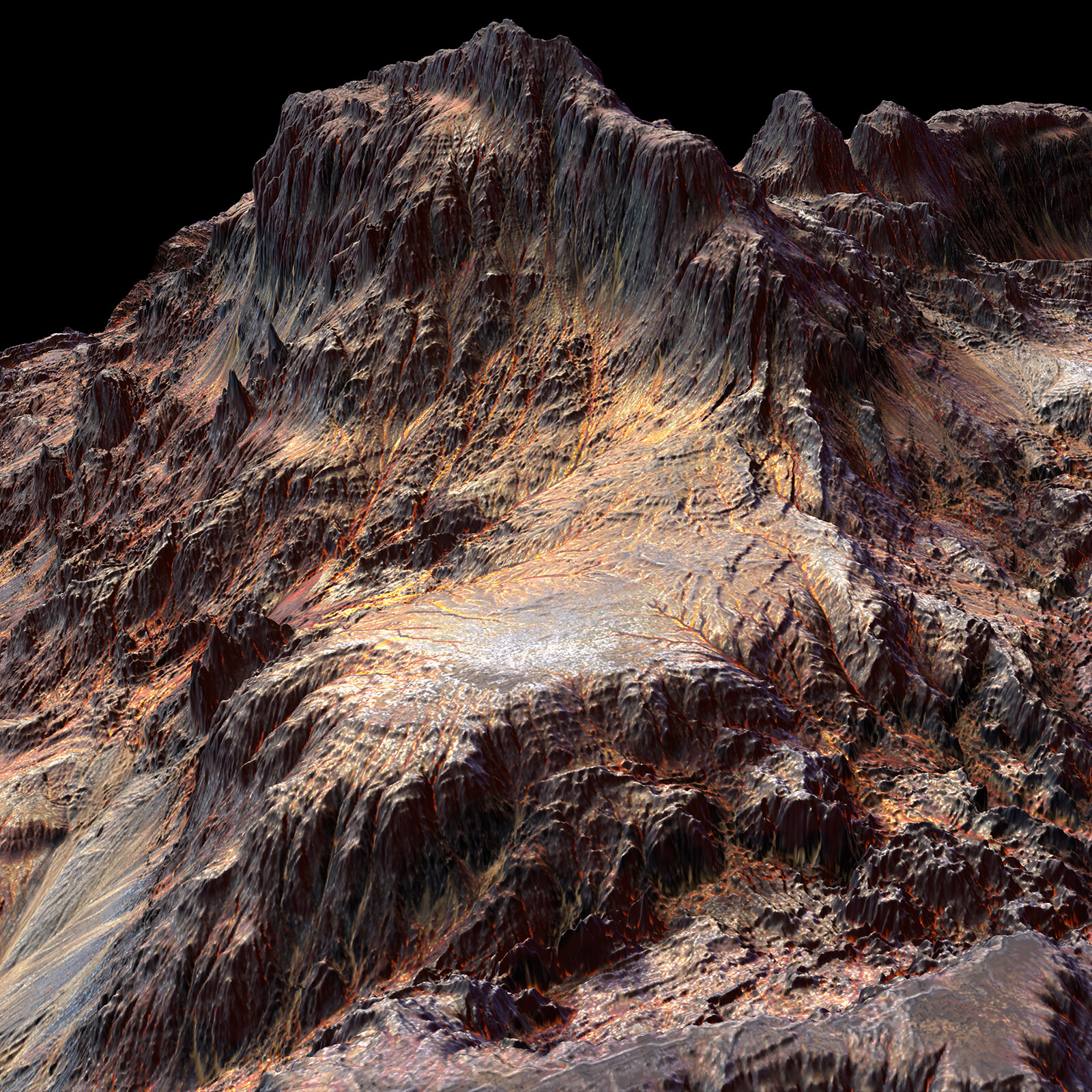 Mountain Terrain Heightmap in Gaea, World Machine with GeoGlyph &amp; Unreal Engine