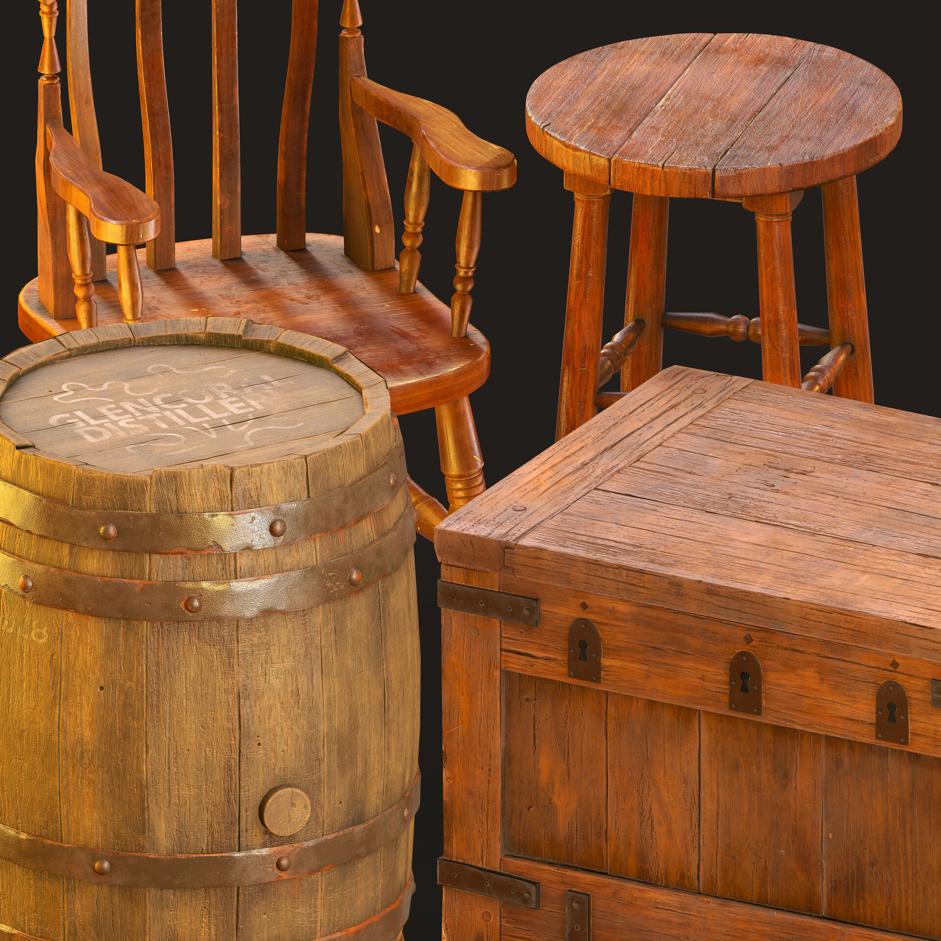 ArtStation Wooden Props