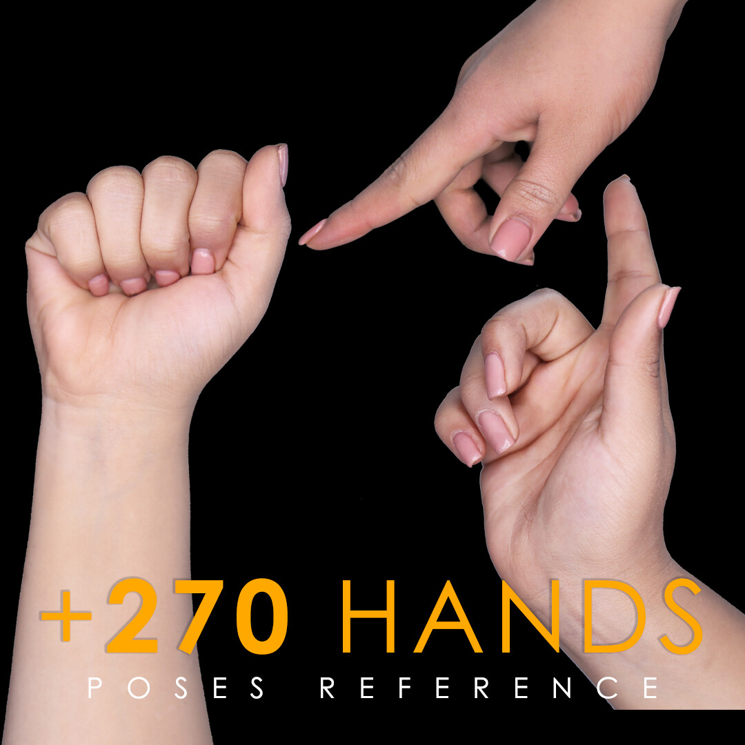 ArtStation +270 Women's Hands Pose Reference