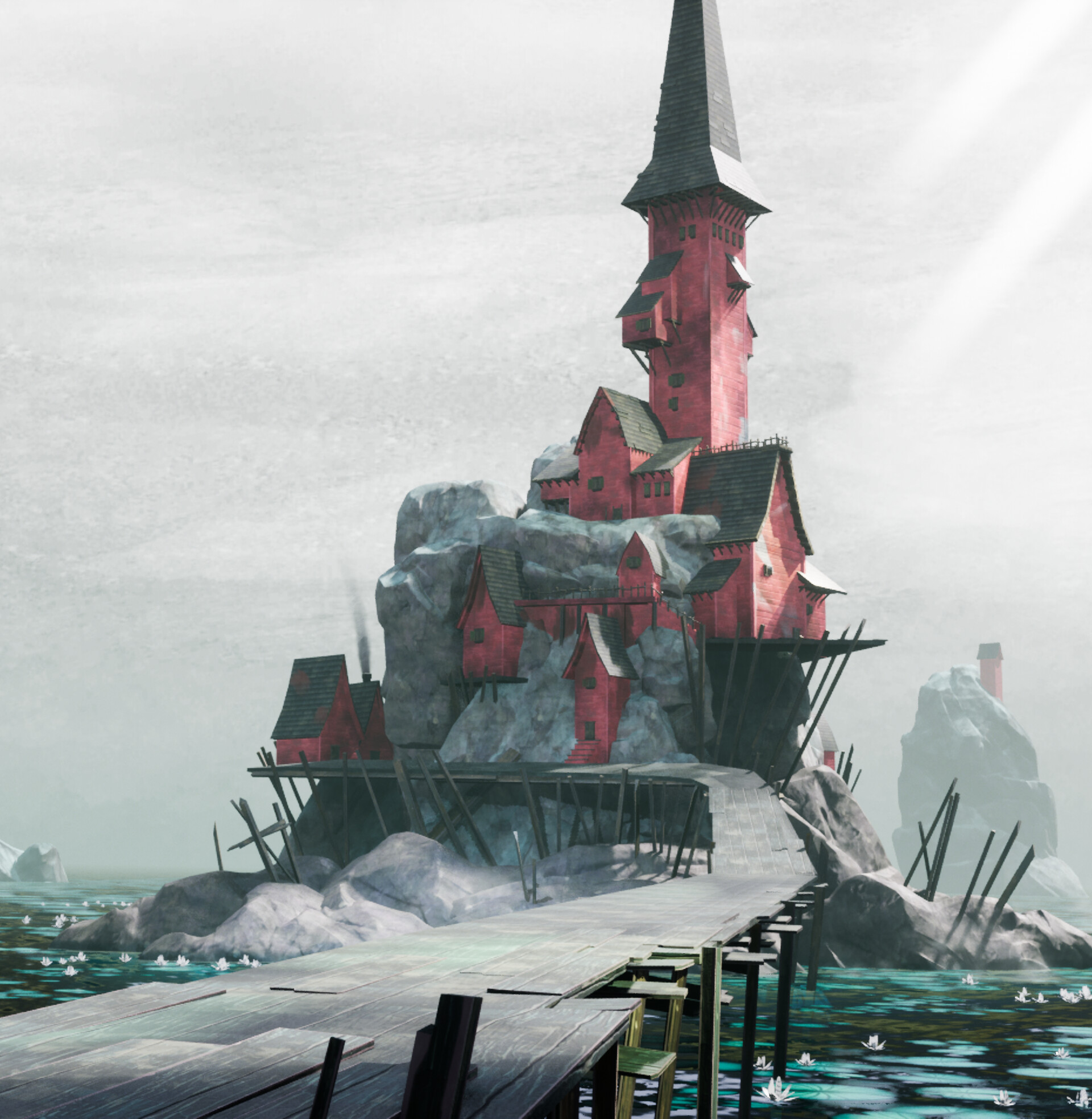 ArtStation Black Water Village Watchtower