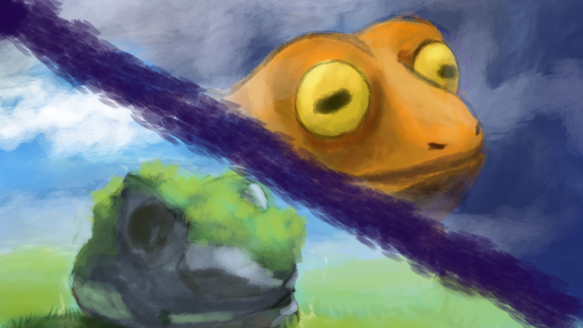 ArtStation Old frog statues