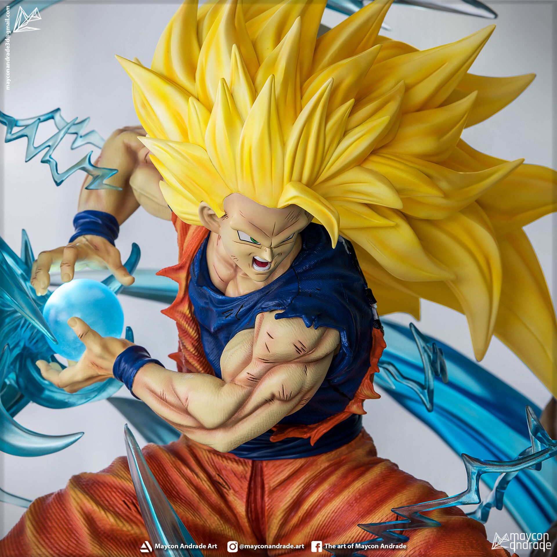 Goku SSJ 1/4 Kamehameha by Maycon Andrade Art