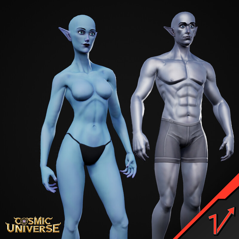 Elves collection base bodies - Cosmic Universe MMO RPG